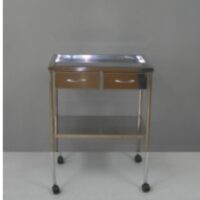 Mesa Auxiliar Acero Cromado Bandeja Superior Tablero Inferior 2 Cajones Superiores MAU108