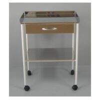 Mesa Auxiliar Acero Esmaltado Plano Superior Reborde En Tres Lados Inferior Liso Cajon Superior MAU111