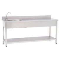 Mesa de Trabajo Acero Inoxidable Cubeta sin Grifo MDT103