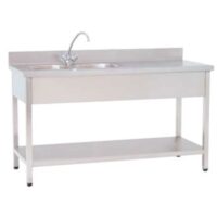 Mesa de Trabajo Acero Inoxidable 2 Cubetas sin Grifo MDT104